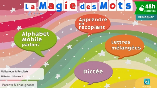 jeu éducatif La magie des mots - lecture et orthographe