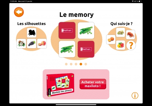 jeu éducatif Maxiloto Aliments