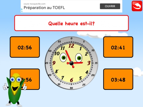 jeu éducatif Apprendre à lire l'heure CP CE