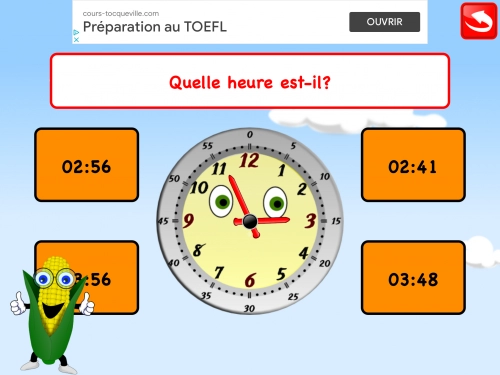 jeu éducatif Apprendre à  lire l'heure CP CE