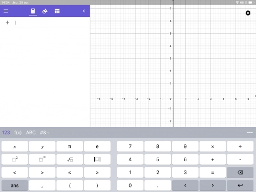 jeu éducatif GeoGebra calculette graphique