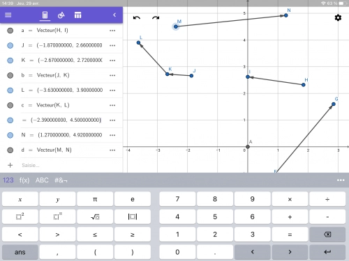 jeu éducatif GeoGebra calculette graphique