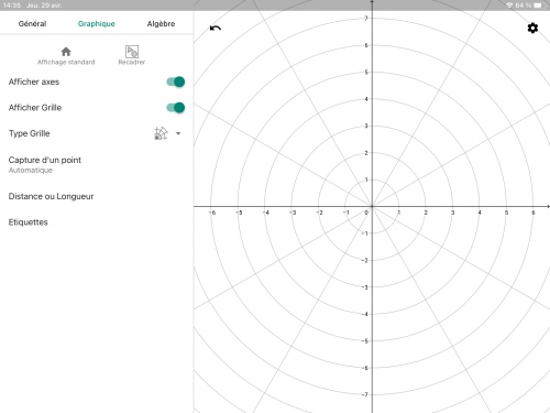 jeu éducatif GeoGebra calculette graphique