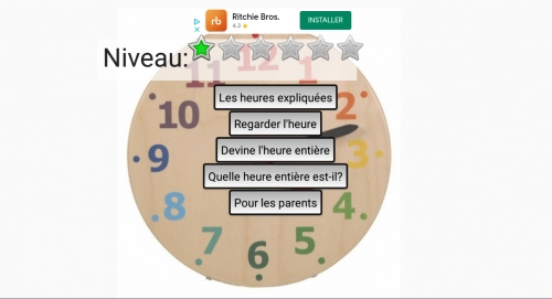 jeu éducatif Apprendre à lire l'heure SE