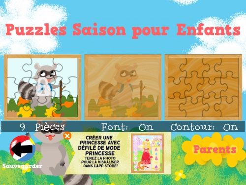 jeu éducatif Puzzles Saison pour enfants