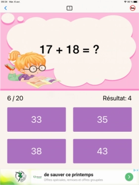 jeu éducatif Exercices  de math CE1