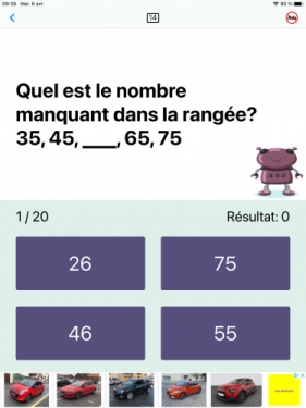 jeu éducatif Exercices  de math CE1