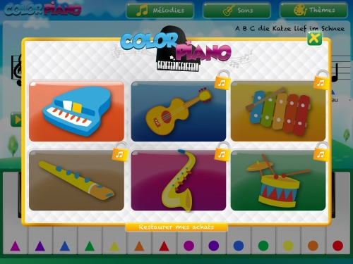 jeu éducatif Color Piano : Initiation au solfège