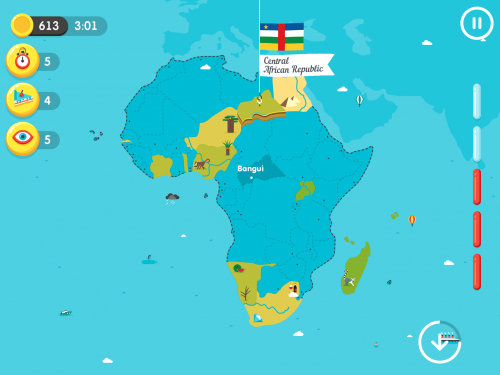 application enfant National Giraffic: pays, capitales