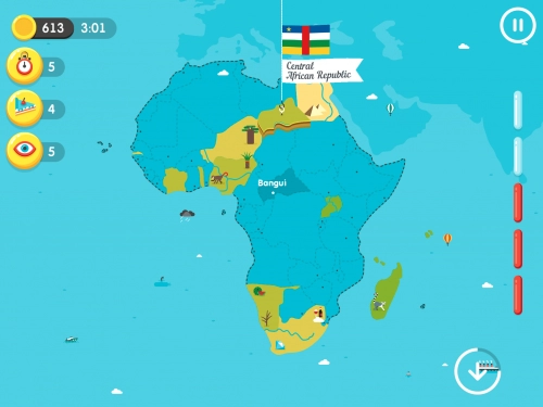 jeu éducatif National Giraffic: pays, capitales