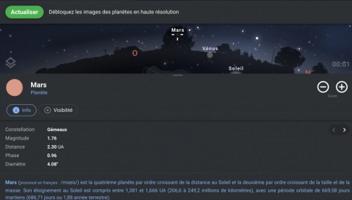 jeu éducatif Stellarium Mobile