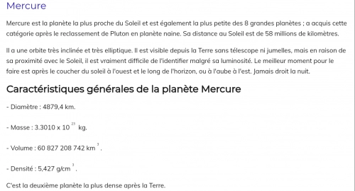 jeu éducatif Cours d'Astronomie