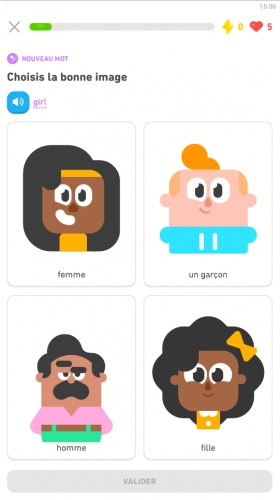 jeu éducatif Duolingo