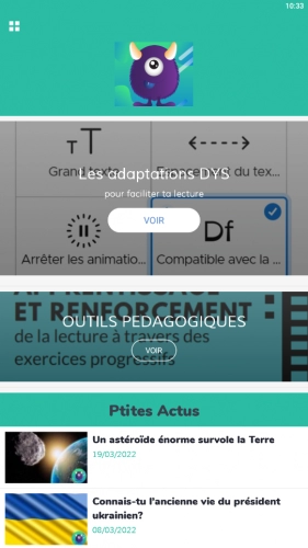 jeu éducatif Les Ptits Monstres DYS: la lecture facile