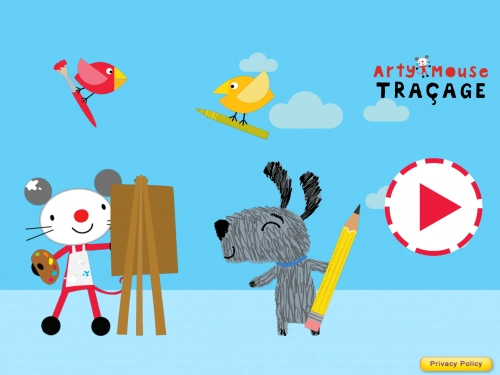 jeu éducatif Arty mouse traçage
