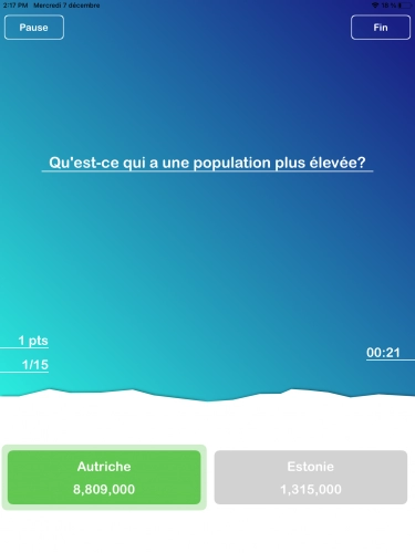 jeu éducatif World Quizz