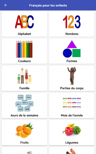 jeu éducatif Français pour les enfants