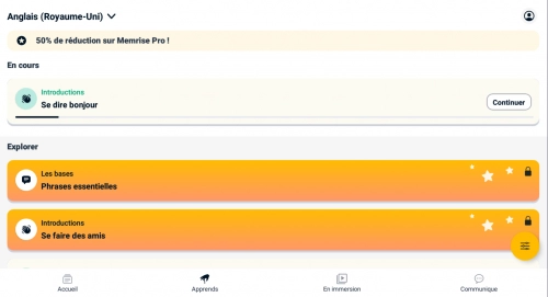 jeu éducatif Memrise : Parle la langue