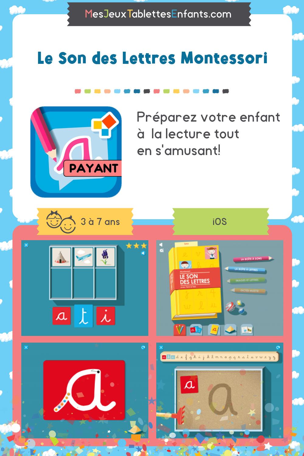 Le Son des Lettres Montessori sur iphone - Jeux et applications éducatives